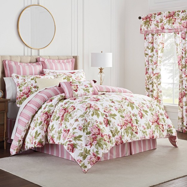 Forever Peony Window Valance Berry Waverly