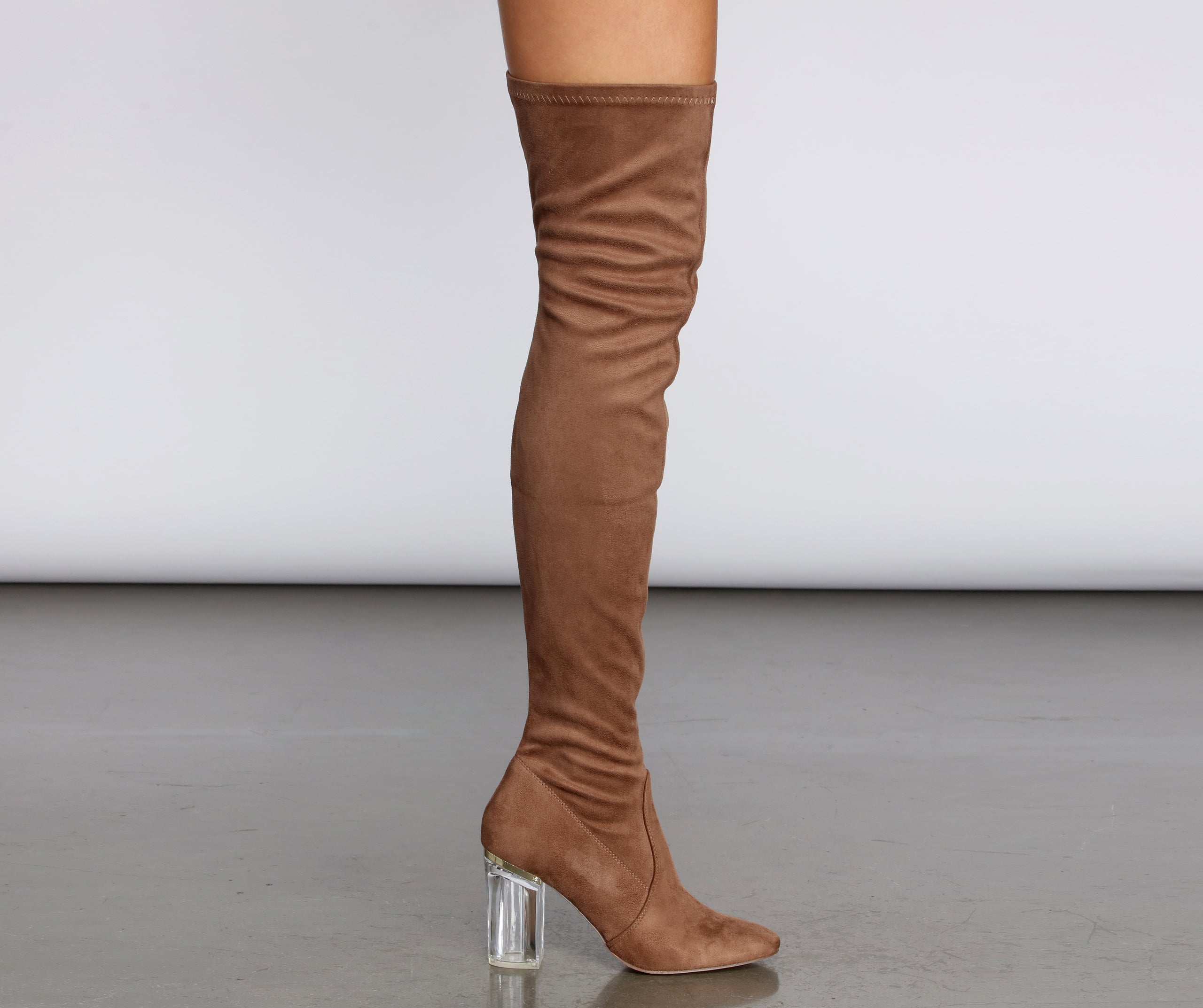 Clearly Into You Thigh High Boots