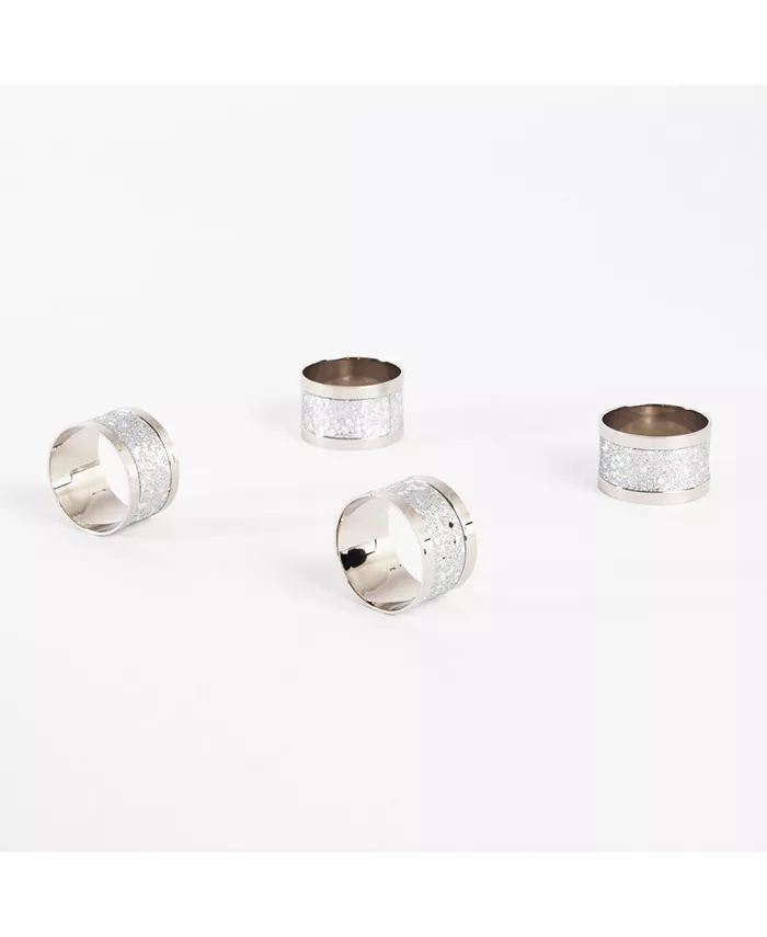 Saro Lifestyle Sparkling Design Napkin Ring Set of 4