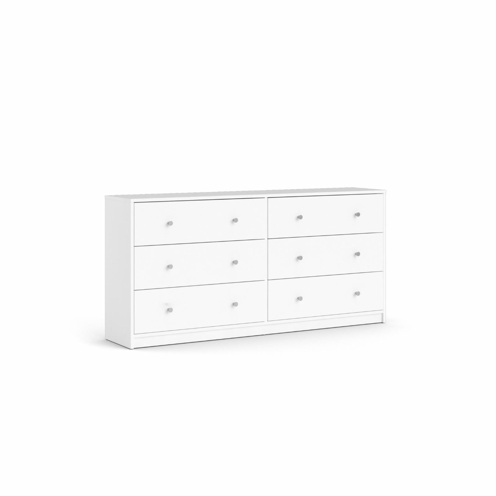 Studio 6 Drawer Double Dresser, White