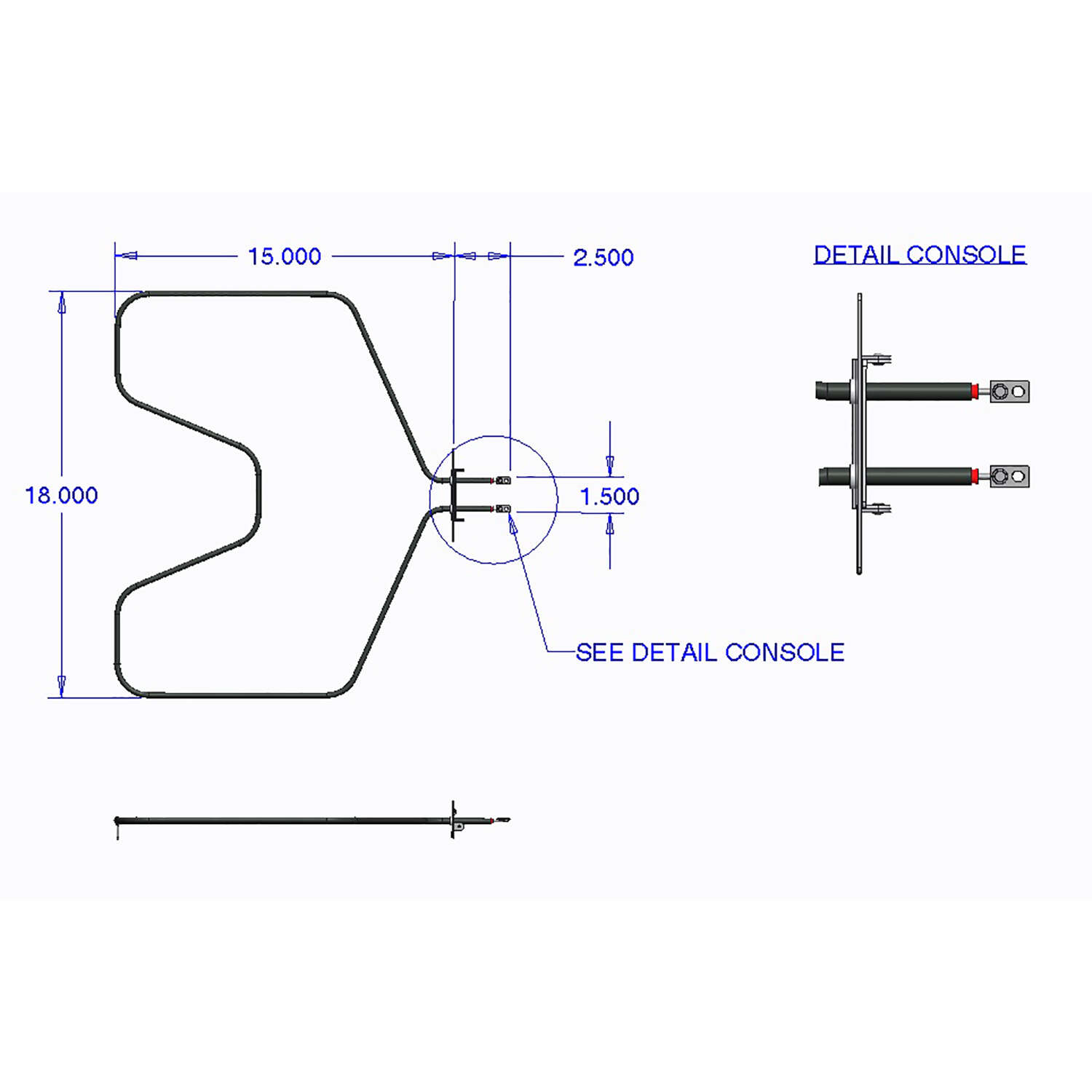 Range Kleen Stainless Steel Oven Replacement Element 18 in. W X 17.5 in. L