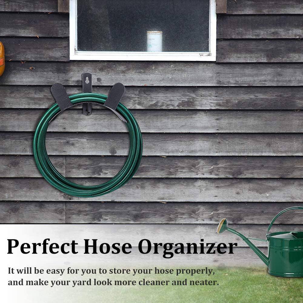 Cubilan Deluxe Wall Mount Garden Hose Hanger Duty Metal Hose Holder Easily Holds 125 ft. 34 in. Hose B07H8CD18M