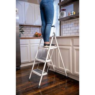 Gorilla Ladders 3-Step Steel Lightweight Step Stool Ladder 225 lbs. Load Capacity Type II Duty Rating (9ft. Reach Height) GLS-3-2