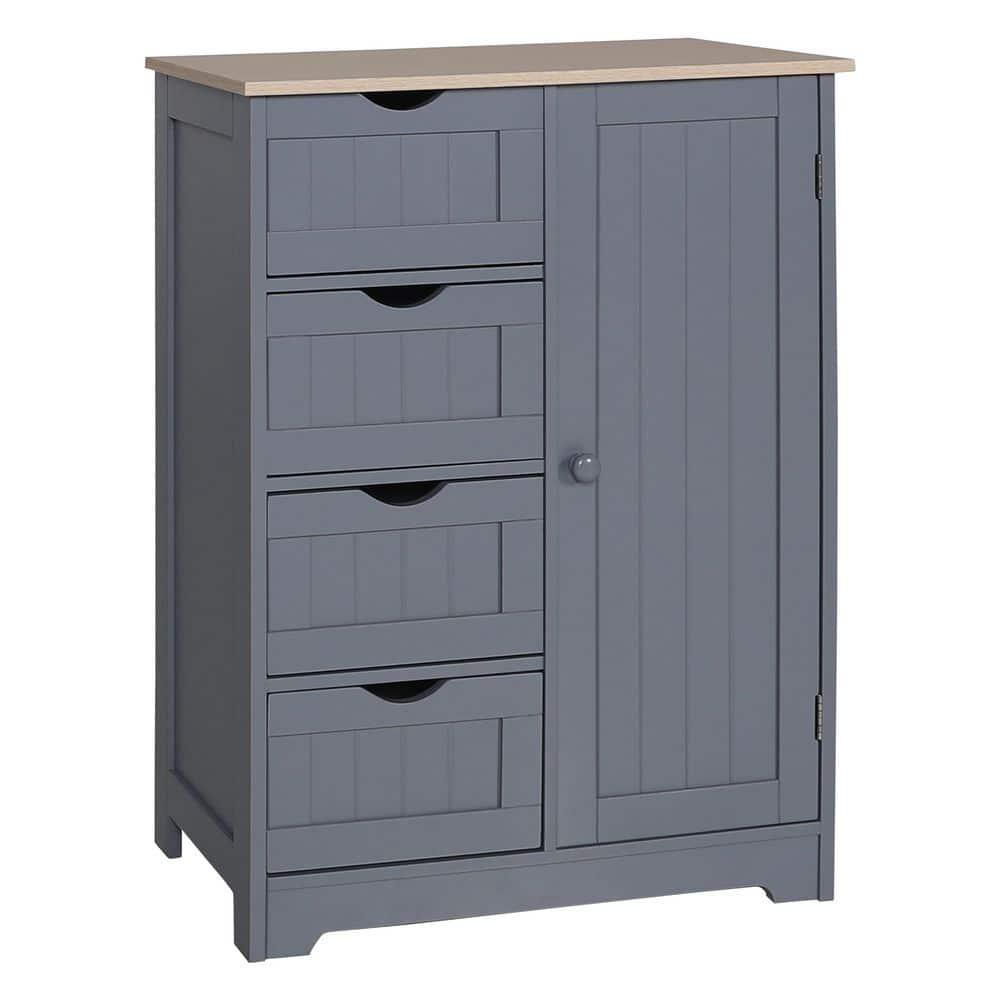 VEIKOUS 236 in W x 118 in D x 316 in H Freestanding Base Cabinets with Drawers and Shelves Space Saver for Floor in Gray