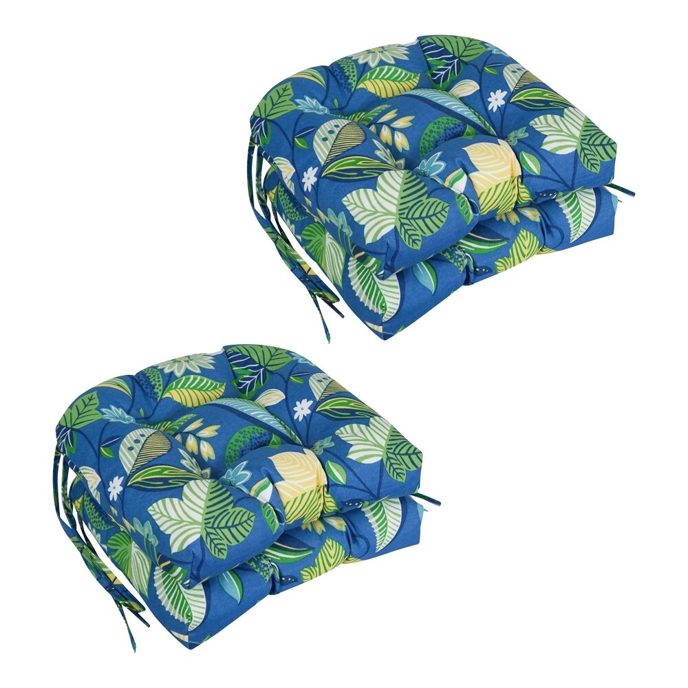 16 inch Rounded Back Tufted Indoor/Outdoor Chair Cushions (Set of 4)   16\