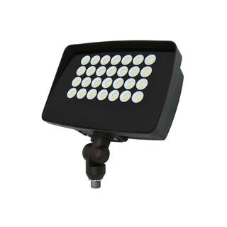 Commercial Electric 400W Equivalent Integrated LED Bronze Outdoor High Output Flood Light 12000 Lumens 4000K Dusk-to-Dawn PWRFX110-PC-4K-BZ