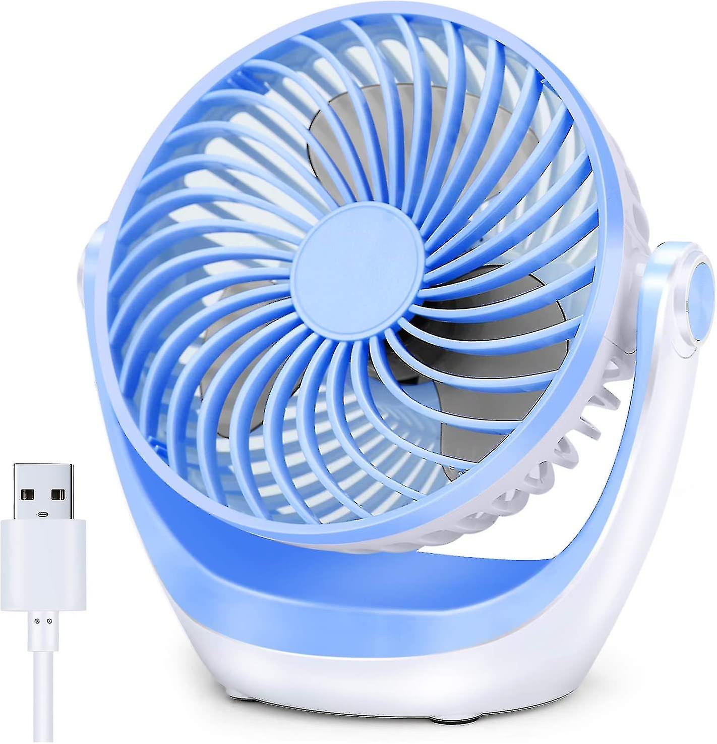 Usb Desk Fan Small Desk Fan Atmospheric Airflow Ultra-quiet Portable Fan Speed Adjustable Head 360r