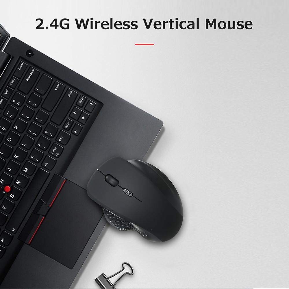 2.4g Wireless Optical Vertical Mouse 6 Keys Ergonomic Office Mouse 3 Adjustable Dpi Comfortable Hand Feel For Pc Laptop Grey Grey