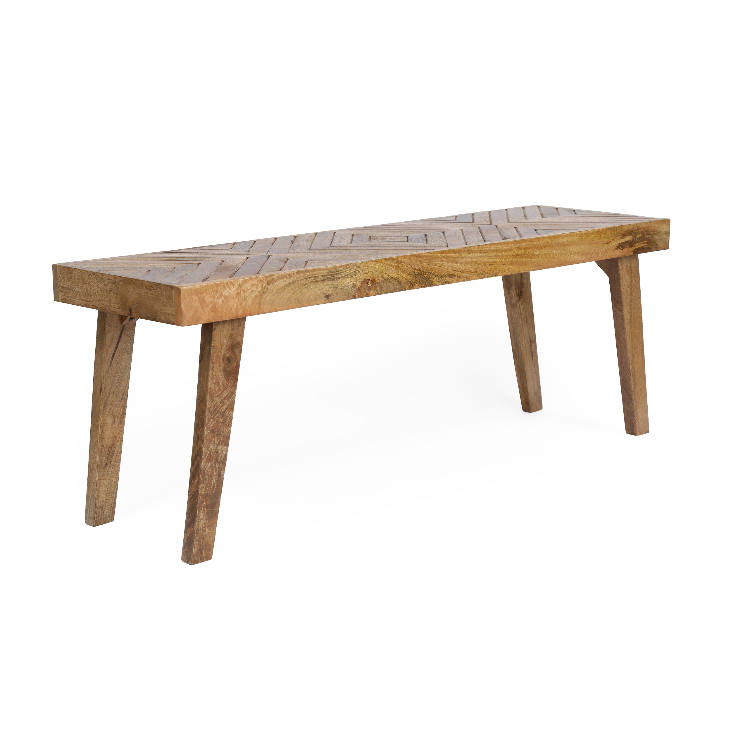 Hawley Handcrafted Boho Mango Wood Bench