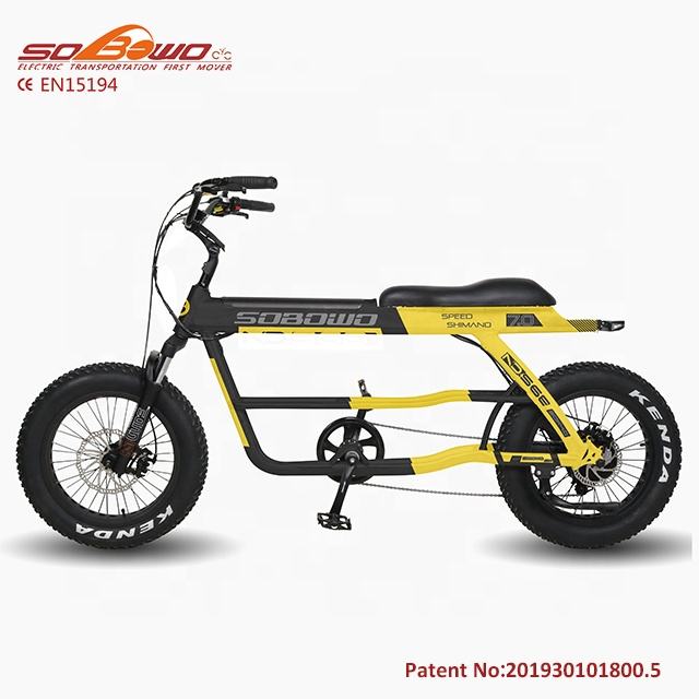 SOBOWO 20 '' Aluminum 750w 48V e mountain bike 7 speed electric mountain bicycle wholesale hot sale e cycle long seat ebike