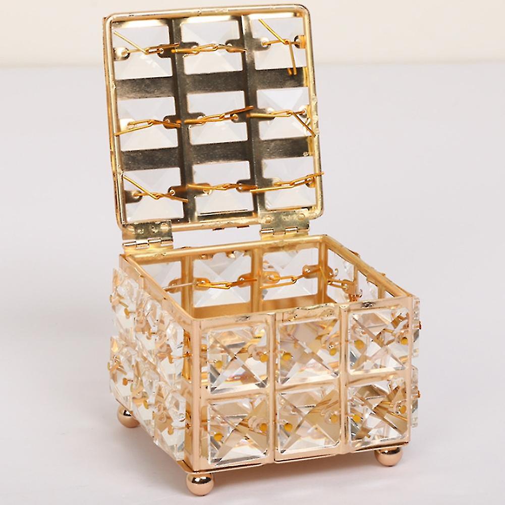 Home Decor Rhinestone Earring Ring Pearls Storage Box Crystal Organize Holder Jewelry Boxes With Co