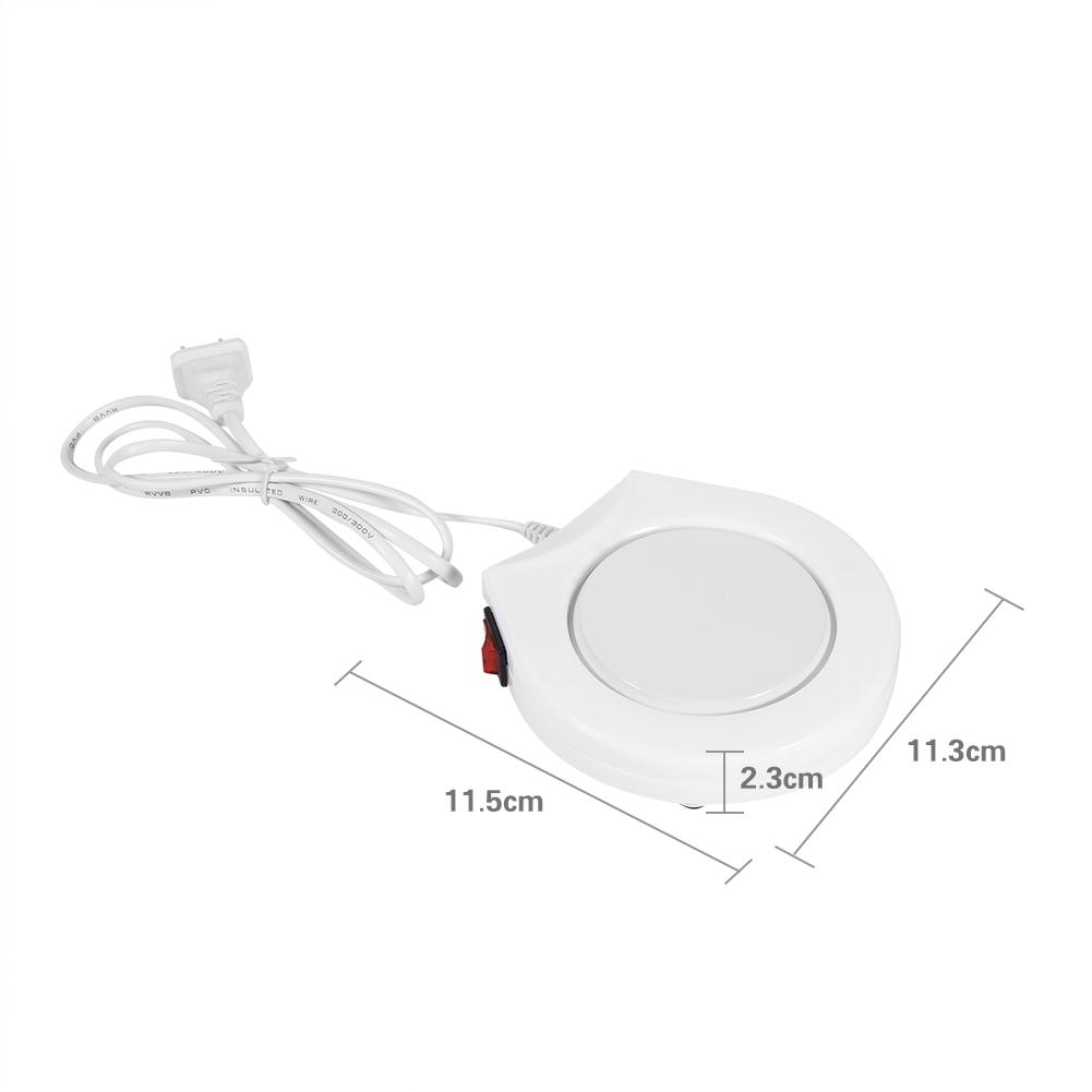 FAGINEY 110V White Electric Powered Cup Warmer Heater Pad Coffee Tea Milk Mug US Plug