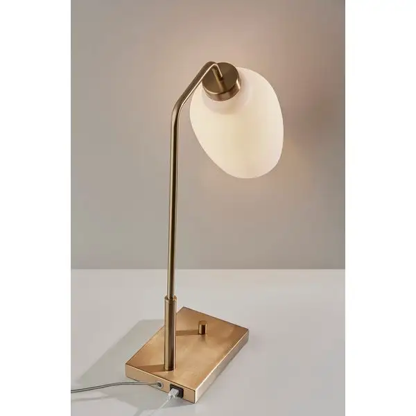 Adesso Clara Antique Brass Desk Lamp