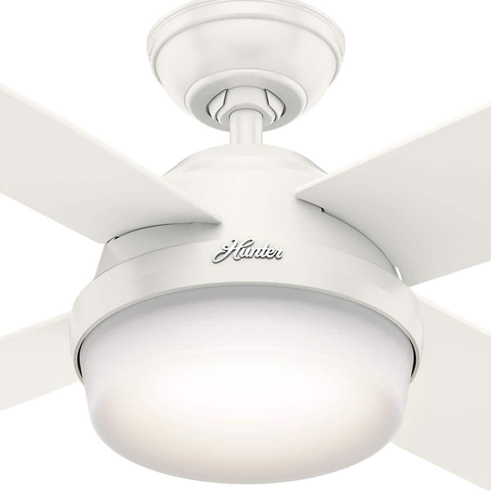 Hunter Dempsey 52 in LED IndoorOutdoor Fresh White Ceiling Fan with Light Kit and Remote