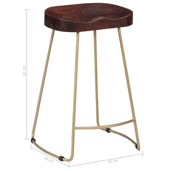 vidaXL Gavin Bar Stools 2 pcs Solid Mango Wood - 17.7