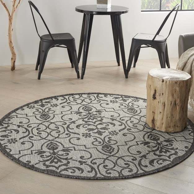 Nourison Garden Party Scroll Indoor outdoor Flatweave Area Rug