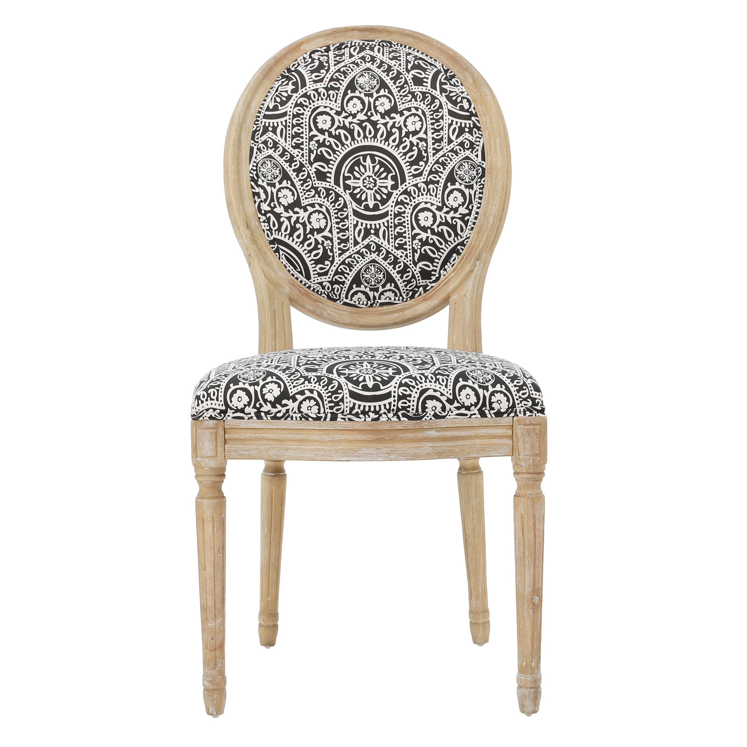 Phinnaeus French Country Fabric Dining Chairs (Set of 2)