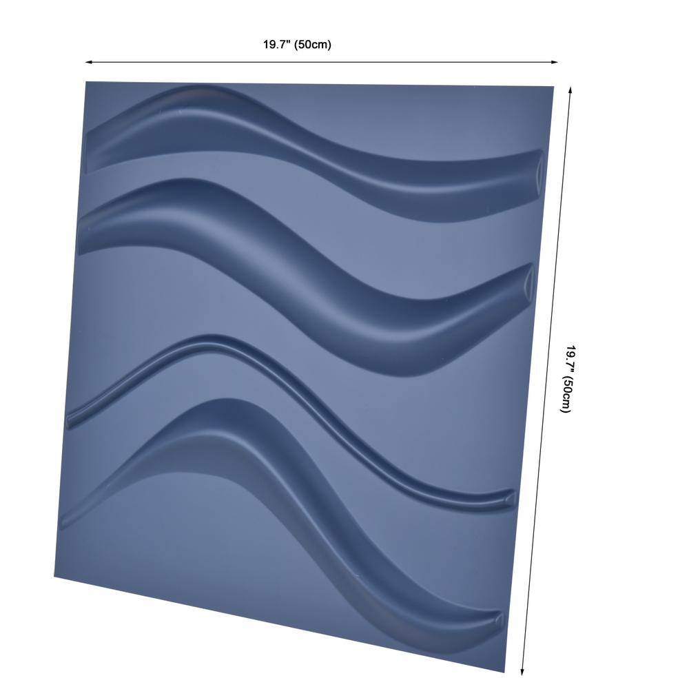 Art3dwallpanels Navy Blue Waver Decorative Wall Panel 3D Wall Tiles 19.7 in. x 19.7 in.( 32 sq. ft.Pack) A10hd003BL