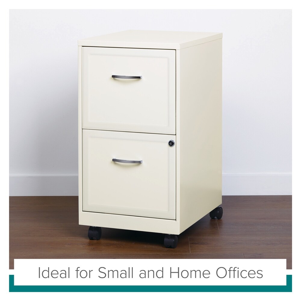 Space Solutions Pearl White 2 drawer Mobile File Cabinet