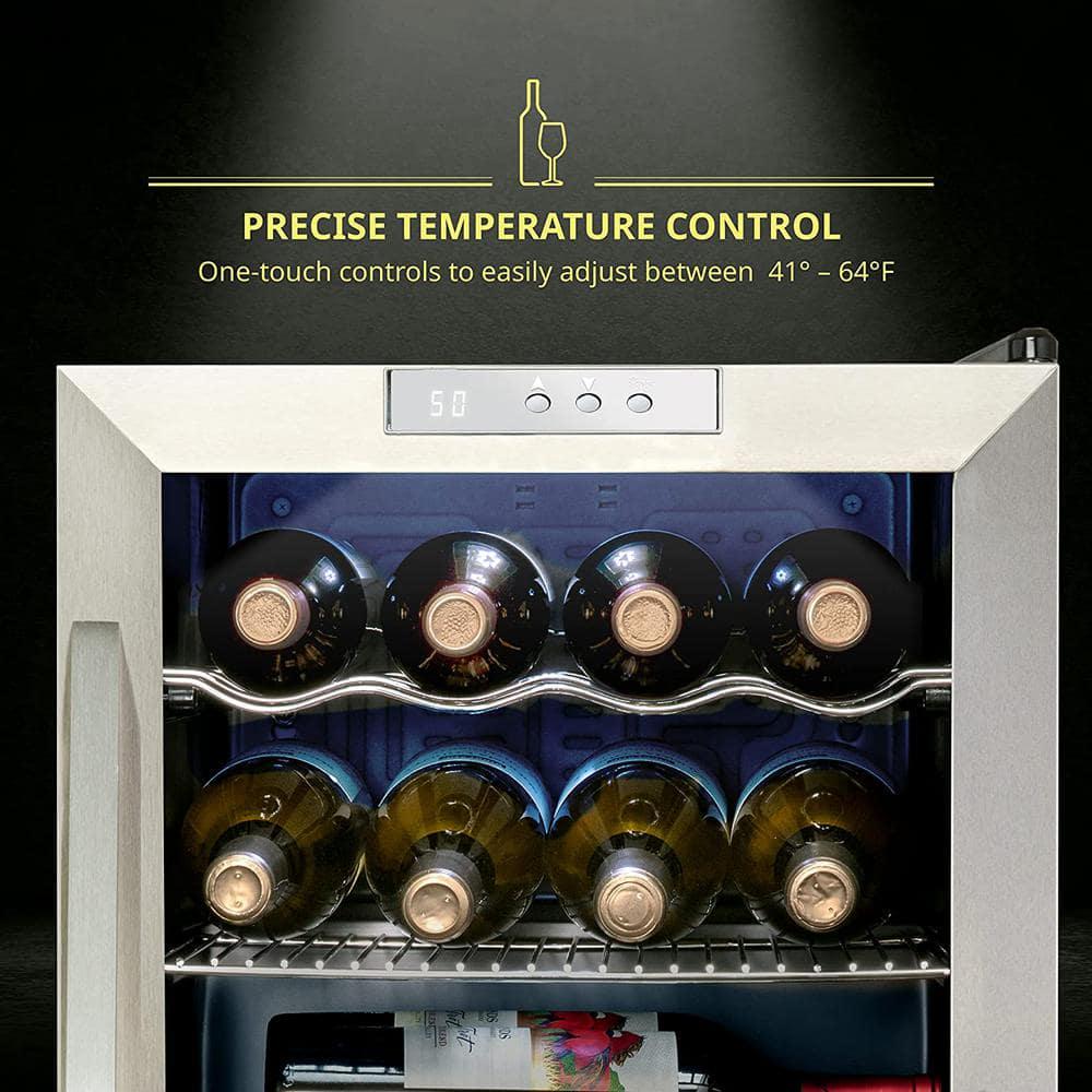 Schmecke Wine Fridge Single Zone 12Bottle Free Standing Wine Cooler with Lock