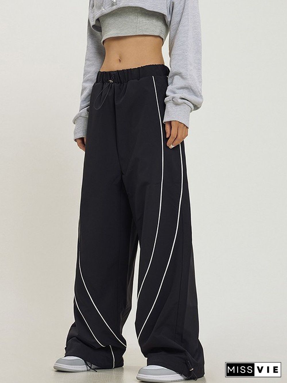 Vintage Piping Detail Baggy Sweatpants