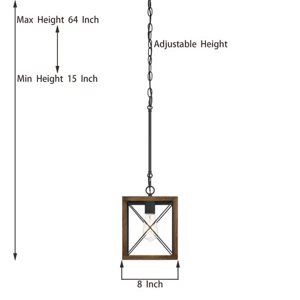 Acroma 1 Light 8In Linear Modern Farmhouse Rectangle Chandelier-UL Certified - N/A Shopping - The Best Deals on Chandeliers