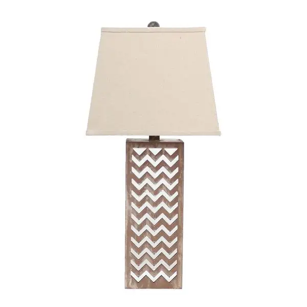 6 x 6 x 27.5 Tan Metal Mirror - Table Lamp - 6 x 6 x 27.5