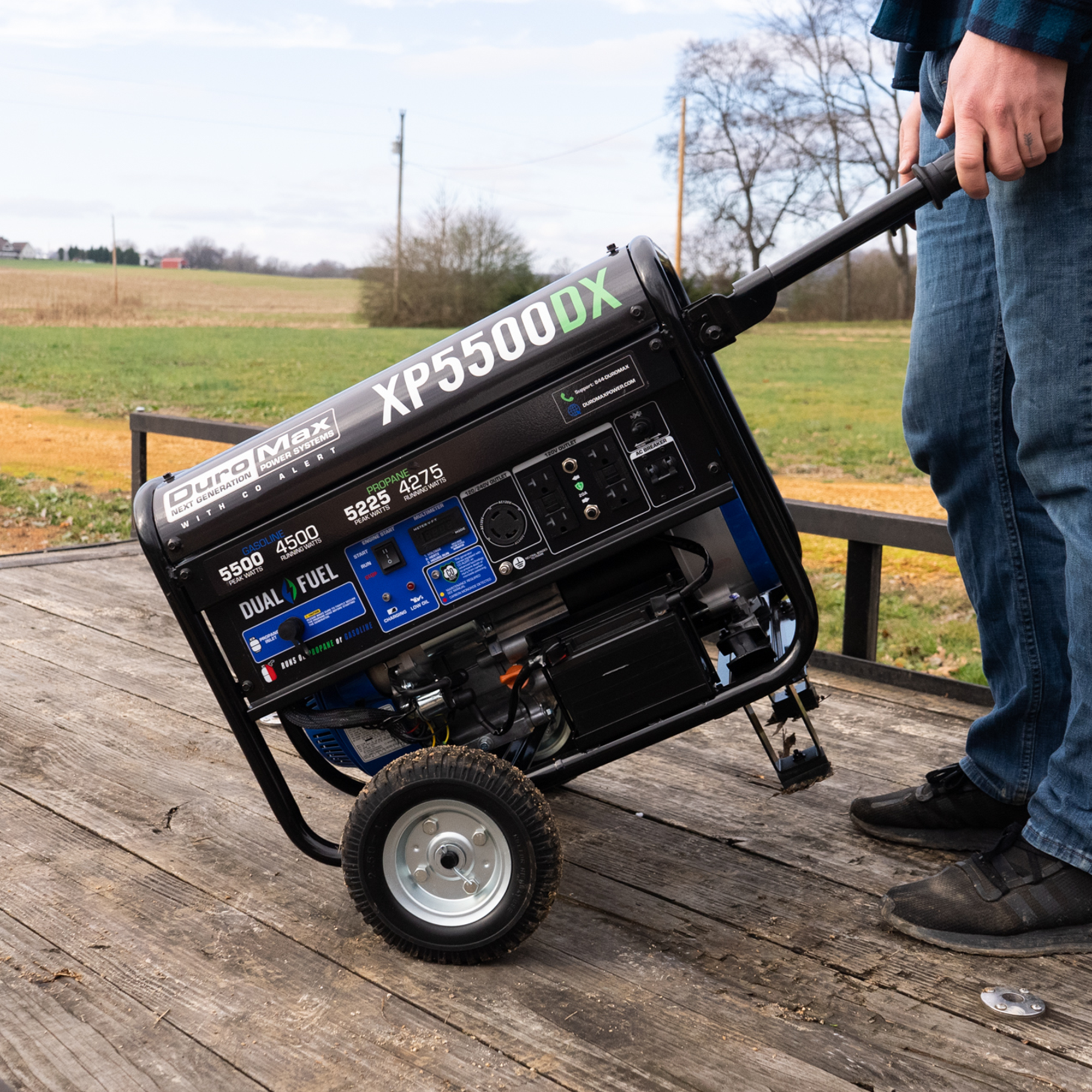 5,500 Watt Dual Fuel Portable Generator w/ CO Alert