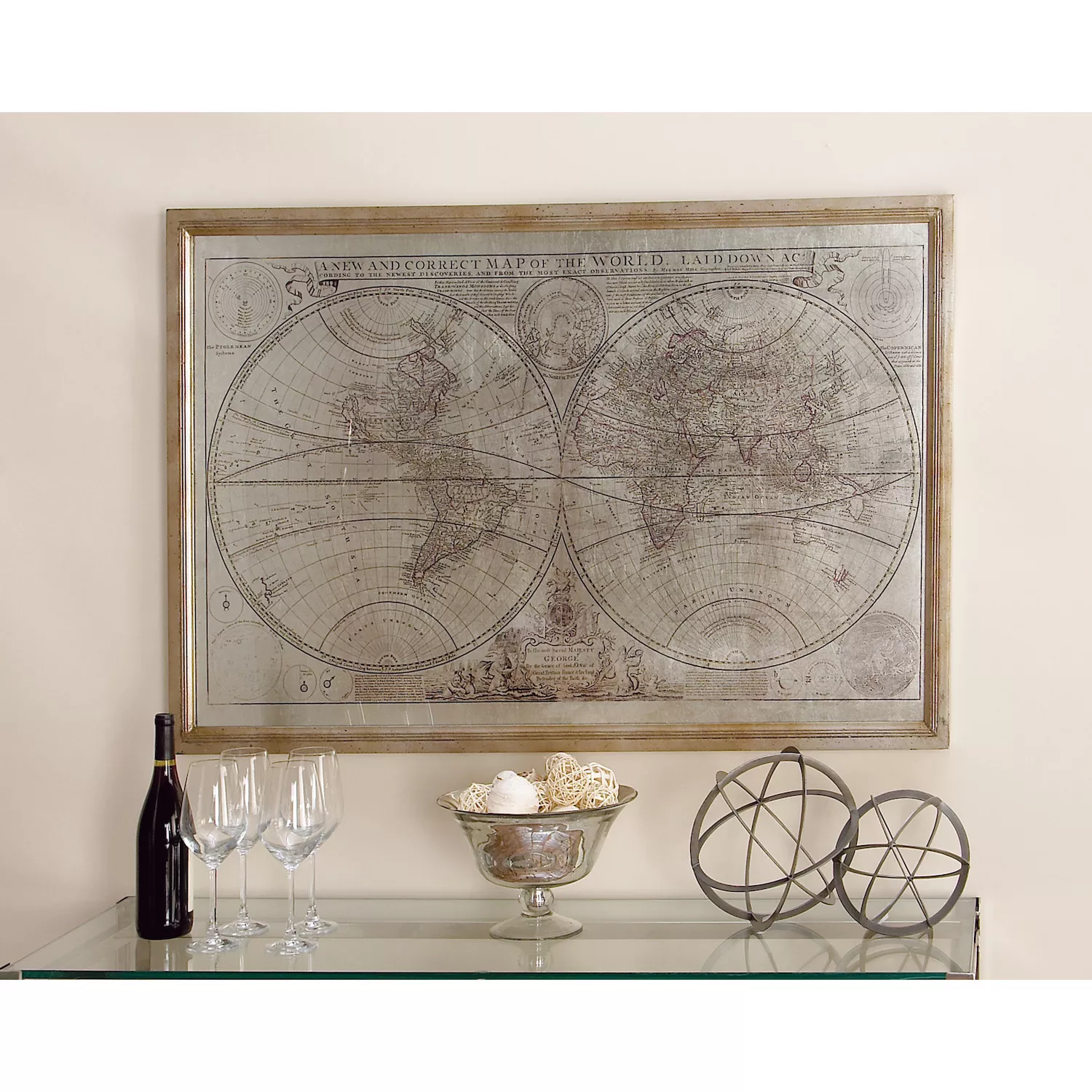 Stella and Eve Vintage-Inspired Map Framed Wall Art