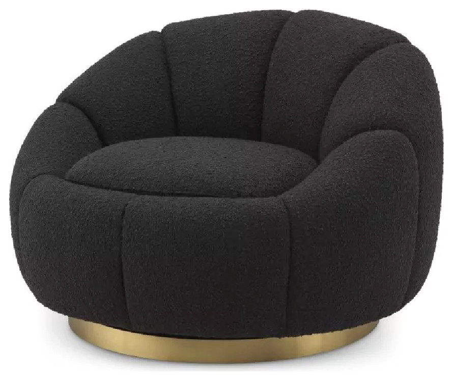 Modern Boucle Swivel Chair  Eichholtz Inger   Contemporary   Armchairs And Accent Chairs   by Oroa   Distinctive Furniture  Houzz