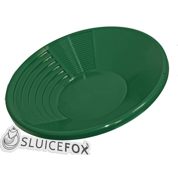 Sluice Fox Gold Pan With Dual Riffle Set Batea Para Oro Spiral Gold Finishing Pan Gold Rush Prospecting Supplies For Your Gold Panning Kit 15 Inch