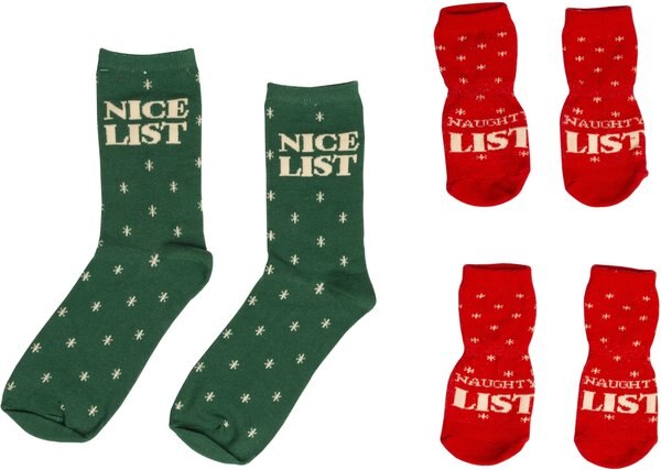 Pearhead Holiday Naughty and Nice Sock Set