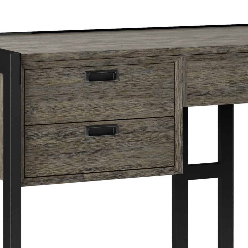 WYNDENHALL Arley SOLID ACACIA WOOD Modern Industrial 60 inch Wide Desk in Weathered Grey