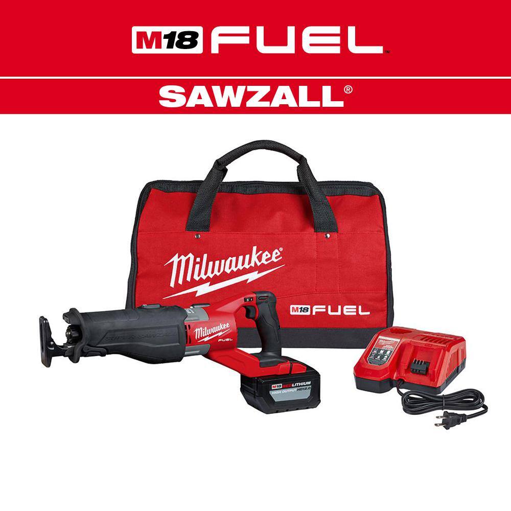 MW M18 FUEL 18V Lithium-Ion Brushless Cordless SUPER SAWZALL Orbital Reciprocating Saw Kit w(1) 12.0 Ah Battery 2722-21HD