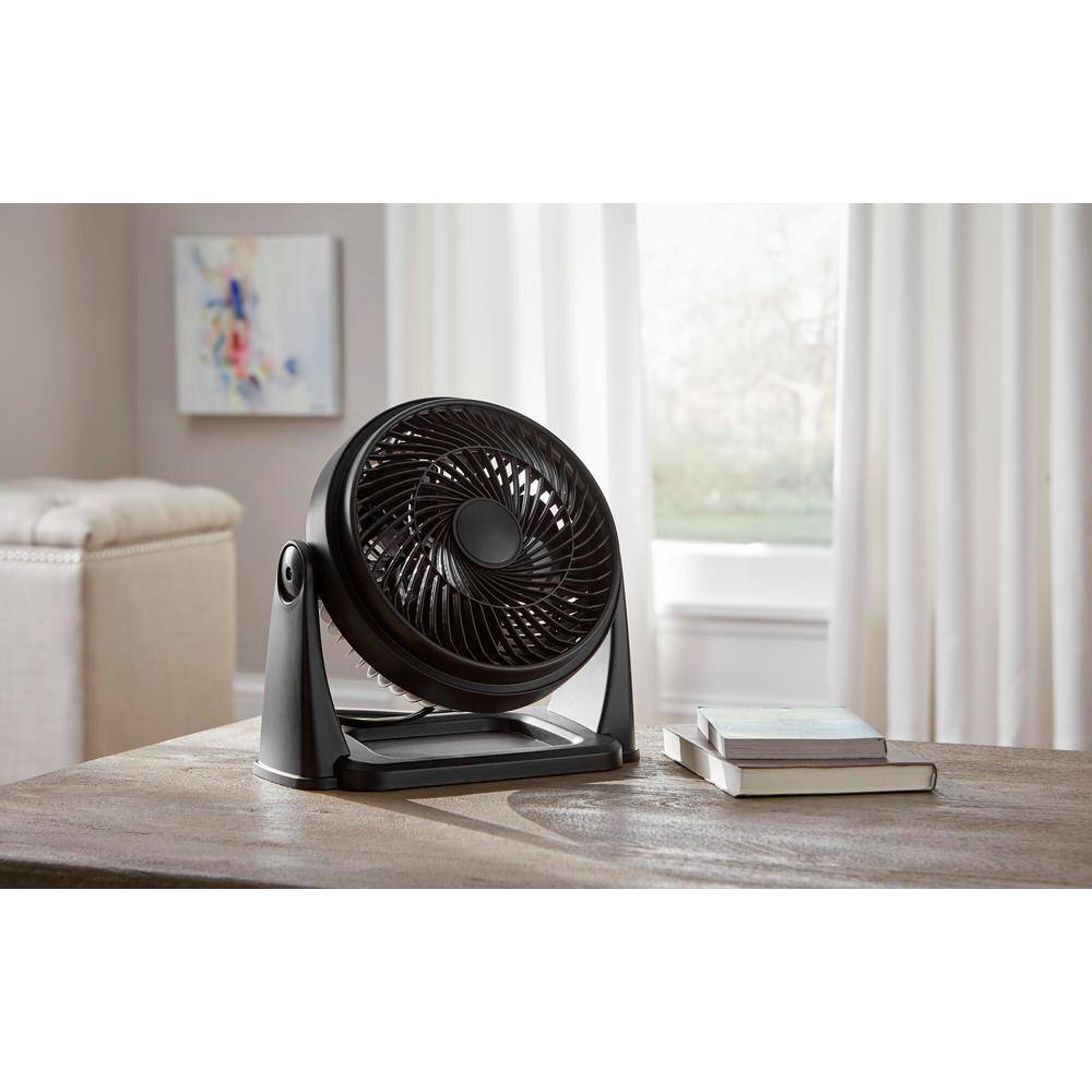 Hampton Bay 9 in. 3 Speed Personal High Velocity Table Fan in Black TF-810S