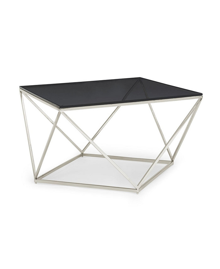 Furniture Aria 41 Smoked Glass and Polished Stainless Steel Coffee Table