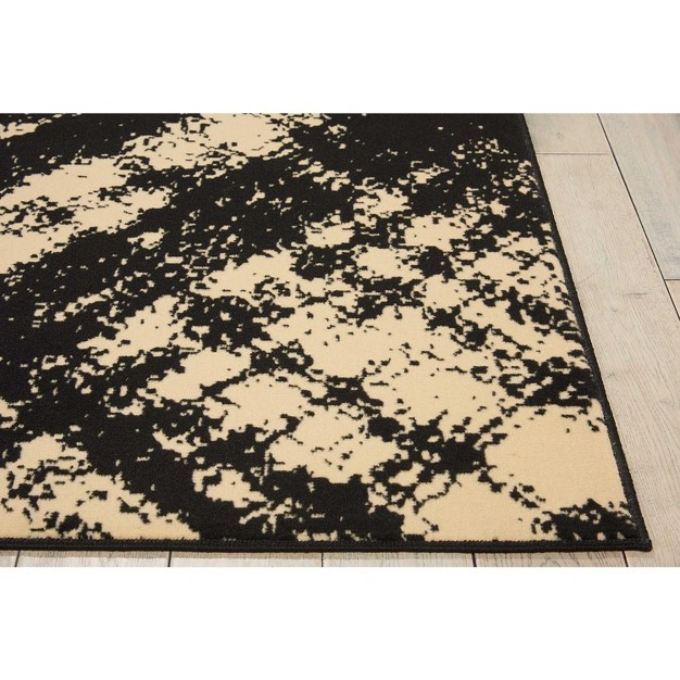 Grafix Grf01 Cream black Area Rug Rustic Contemporary Plaid By Nourison