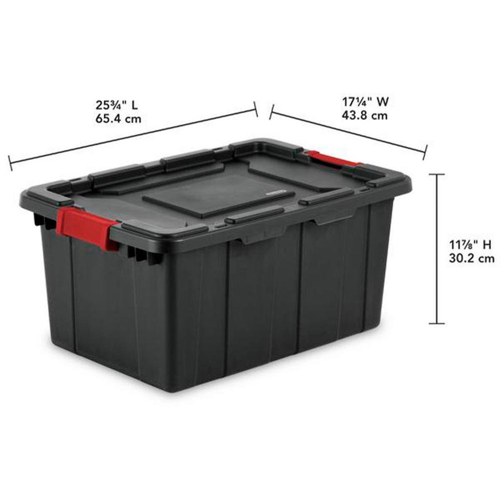 Sterilite Durable Rugged Industrial 15 Gal. Storage Bin in Black (6-Pack) 6 x 14649006