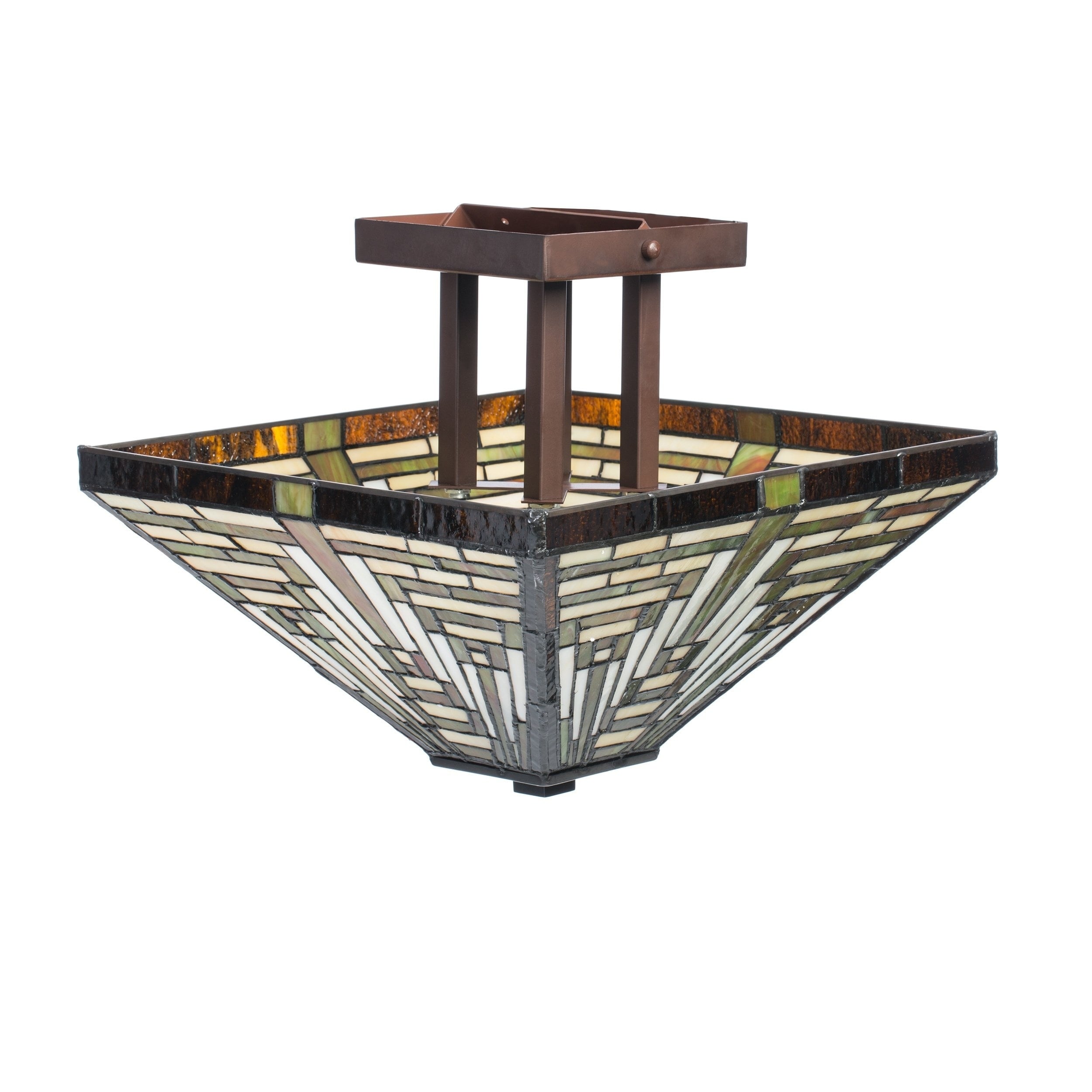 -style Frank Lloyd Wright Mission Ceiling Lamp