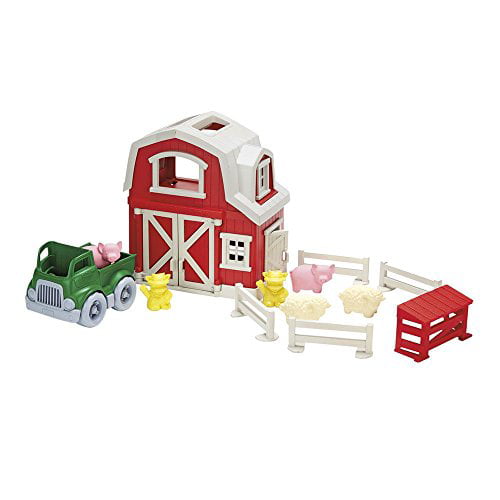 Green Toys Farm Playset， 100% Recycled Plastic， for Unisex Child Ages 2+