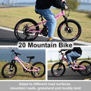 Pink 20 in. Shimano 7-Speed Bike Mountain Bike for Girls and Boys outbikewy03