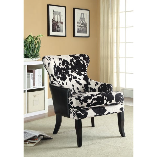 Coaster Furniture Trea Black and White Cowhide Print Accent Chair