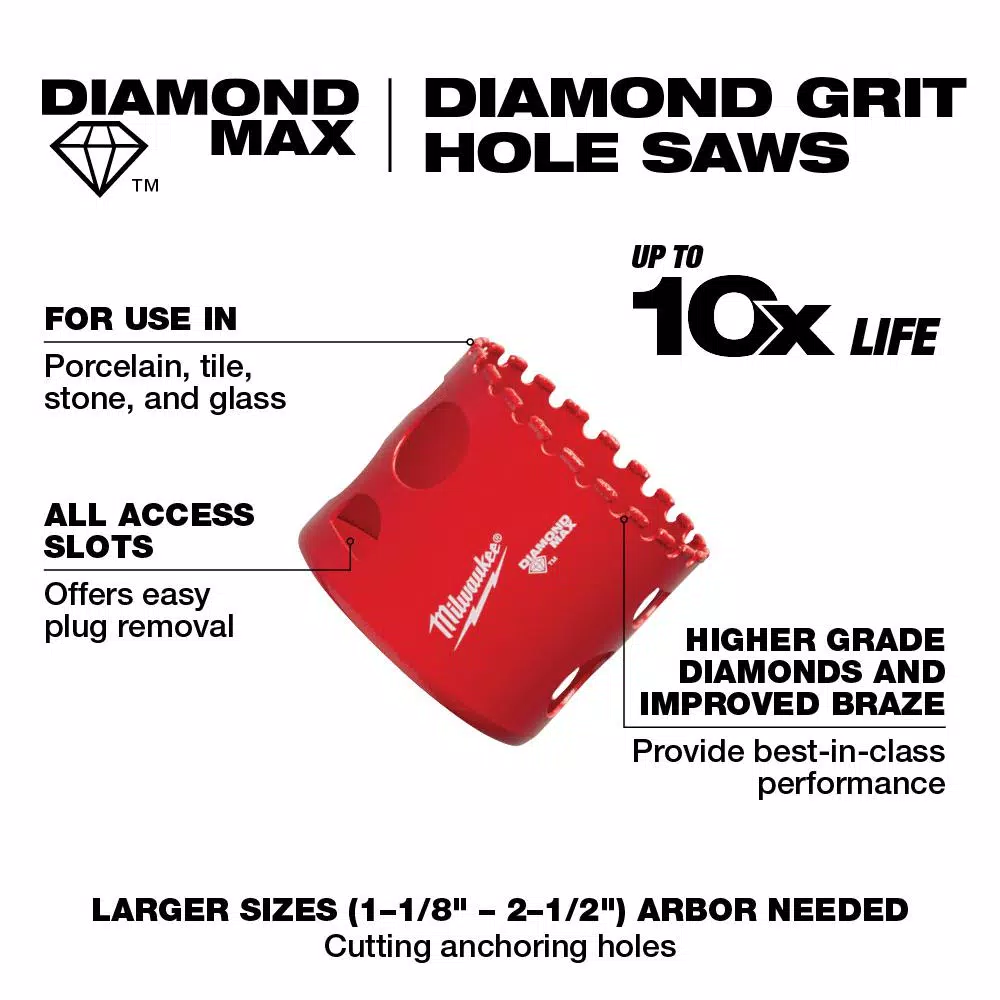 Milwaukee 1-3/8 in. Diamond Plus Hole Saw and#8211; XDC Depot