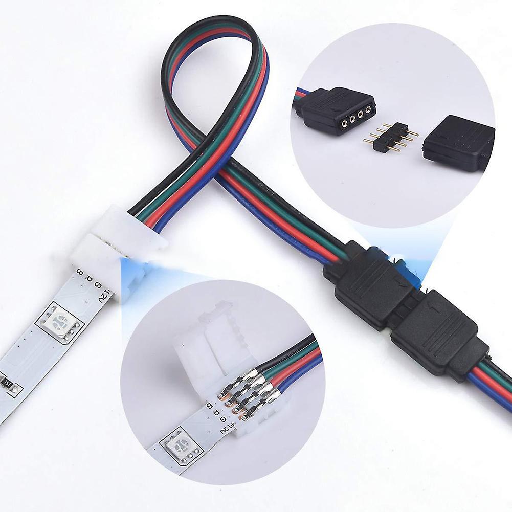 95pcs 5050 Rgb Led-strip Connector Kit With T-shaped L-shaped Strip-jumpers Led-strip Accessory Light Wire Connection Terminal-splice Tool No.199709