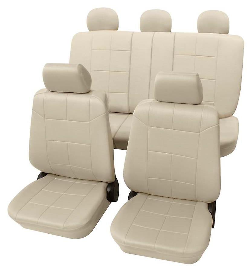 Beige Car Seat Covers with a Classy Leather Look For Toyota YARIS 1999-2005