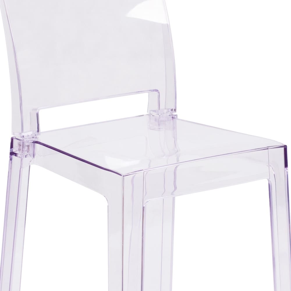 4 Pack Chair with Square Back in Transparent Crystal   Wedding Chairs