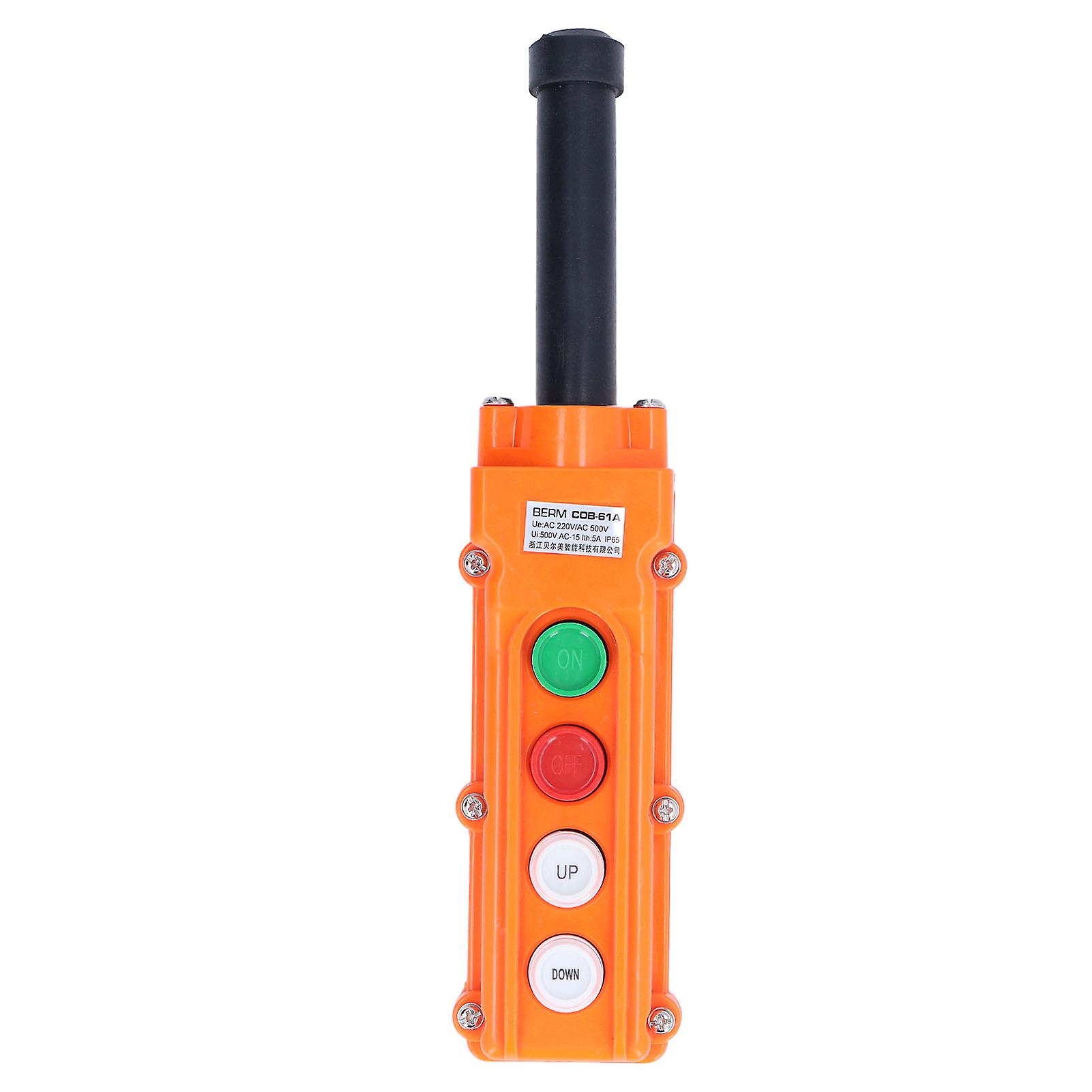 Berm Crane Push Botton Switch Rainproof Handheld Hoist Remote Control Switch 220v/500v 5a