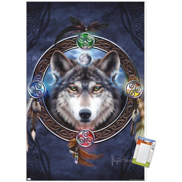 Trends International Brigid Ashwood Celtic Wolf Guide Unframed Wall Poster Prints