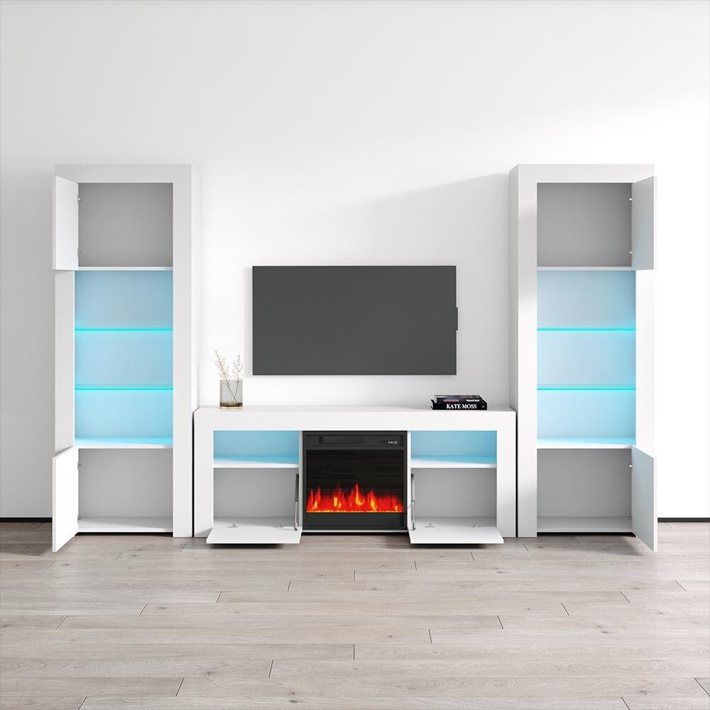 Milano Modern Electric Fireplace / Entertainment Center Wall Unit