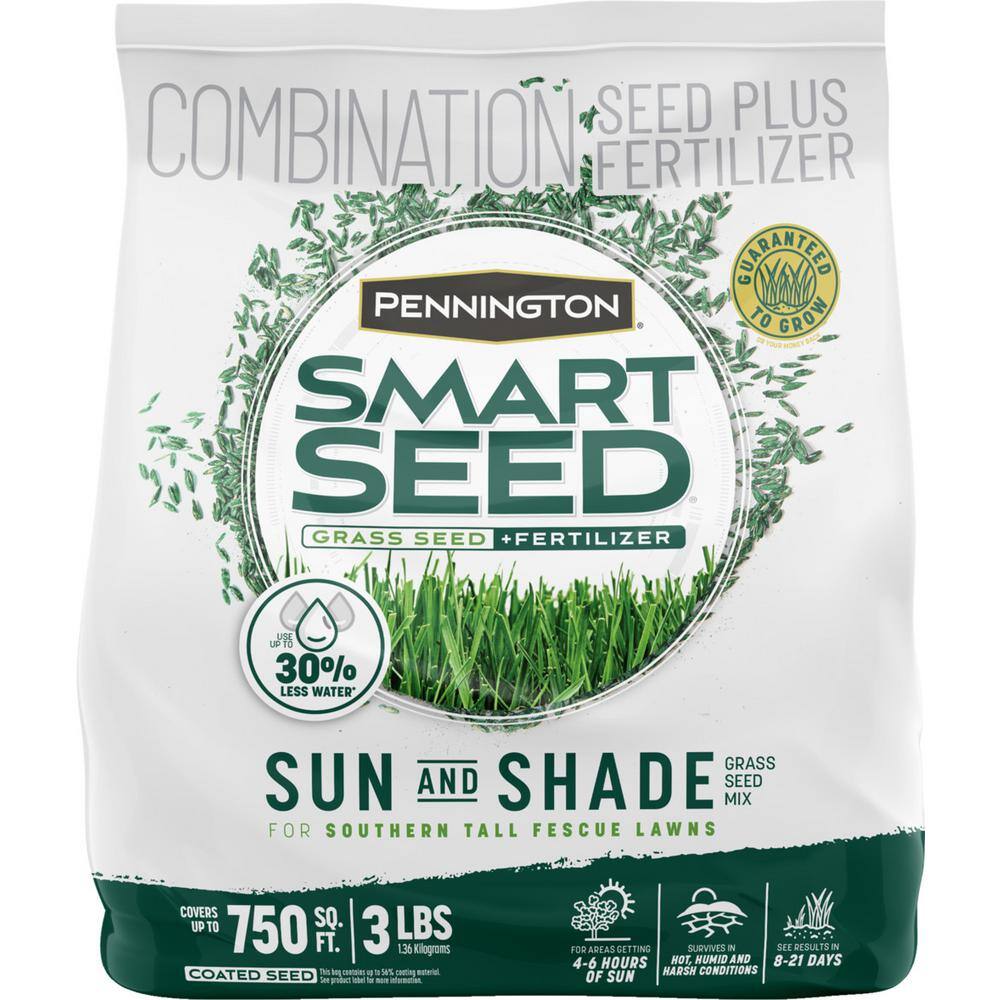 Pennington Smart Seed 3 lbs. Sun and Shade South Grass Seed and Fertilizer 100543722